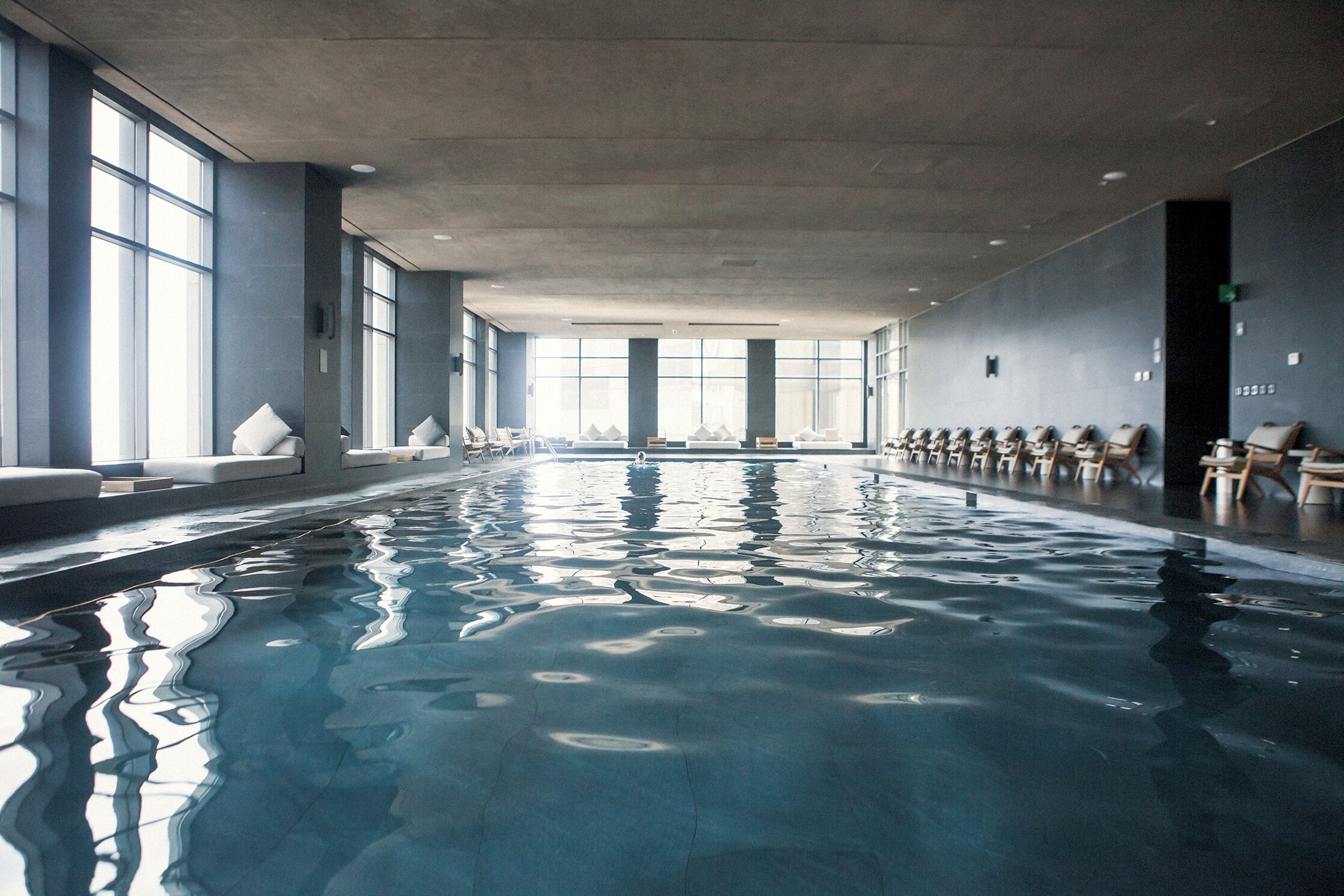 Indoor pool, a heated pool