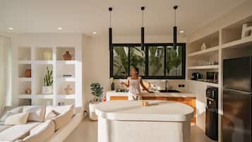 Luxury Villa, 1 King Bed, Pool View | Private kitchen | Microwave, stovetop, coffee/tea maker, electric kettle