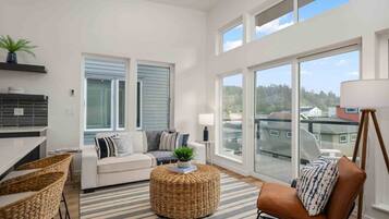 Smart TV, fireplace, DVD player