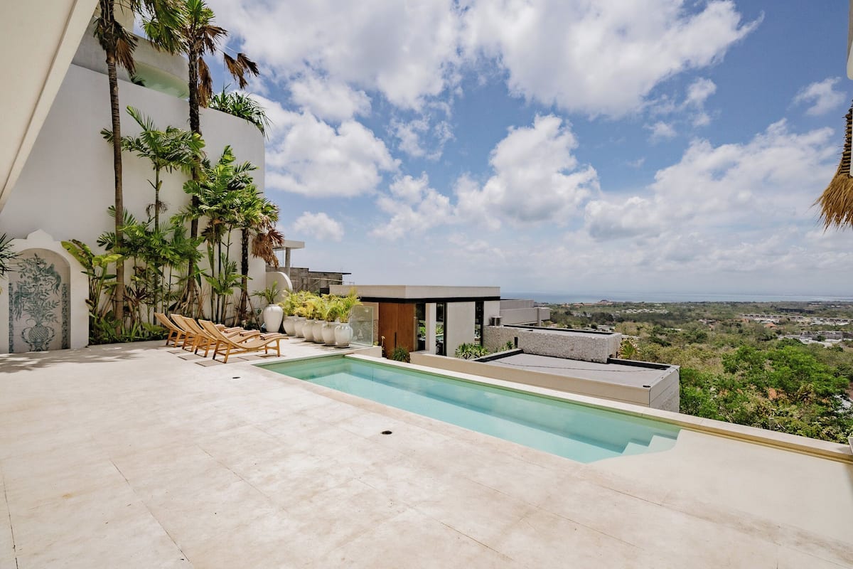 Luxury-Villa, eigener Pool, Meerblick | Ausblick vom Zimmer