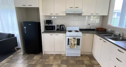 Beach shack, walk from beach and Entrance baths.