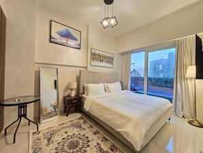 2 bedrooms, in-room safe, iron/ironing board, travel crib
