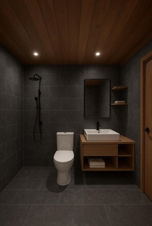 House, 1 Bedroom, Smoking, Balcony | Bathroom amenities - Teak House in a Forest Above the Beach (Lepanto)