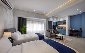 1 bedroom, desk, WiFi, bed sheets