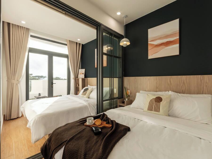 Desk, blackout drapes, iron/ironing board, free WiFi