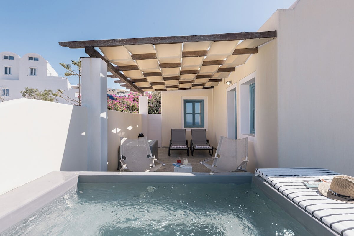 Comfort appartement, bubbelbad, uitzicht op zee (Euphrosyne) | Terras