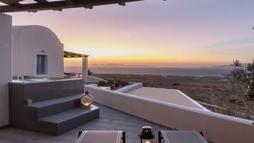 Comfort Apartment, Hot Tub, Sea View (Aglaia) | Terrace/patio