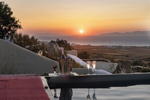 Comfort appartement, bubbelbad, uitzicht op zee (Aphrodete) | Uitzicht op strand/zee