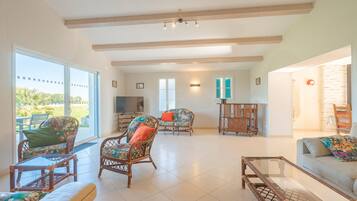 Televisión y chimenea