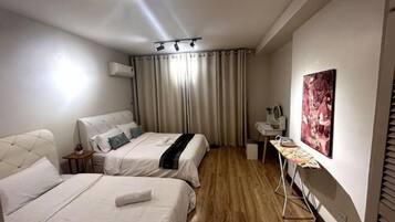 Iron/ironing board, cots/infant beds