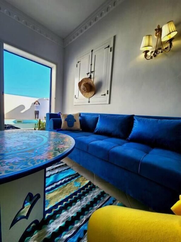 Villa, 5 Bedrooms, Smoking, Balcony | Living room - Charming Villa in Midoun, Tunisia With Private Entrance and Stunning Garden View (Djerba Midun)