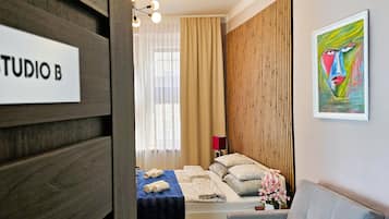 Comfort-studiolejlighed - 1 queensize-seng med sovesofa - ikke-ryger - byudsigt | Strygejern/strygebræt, gratis Wi-Fi, sengetøj