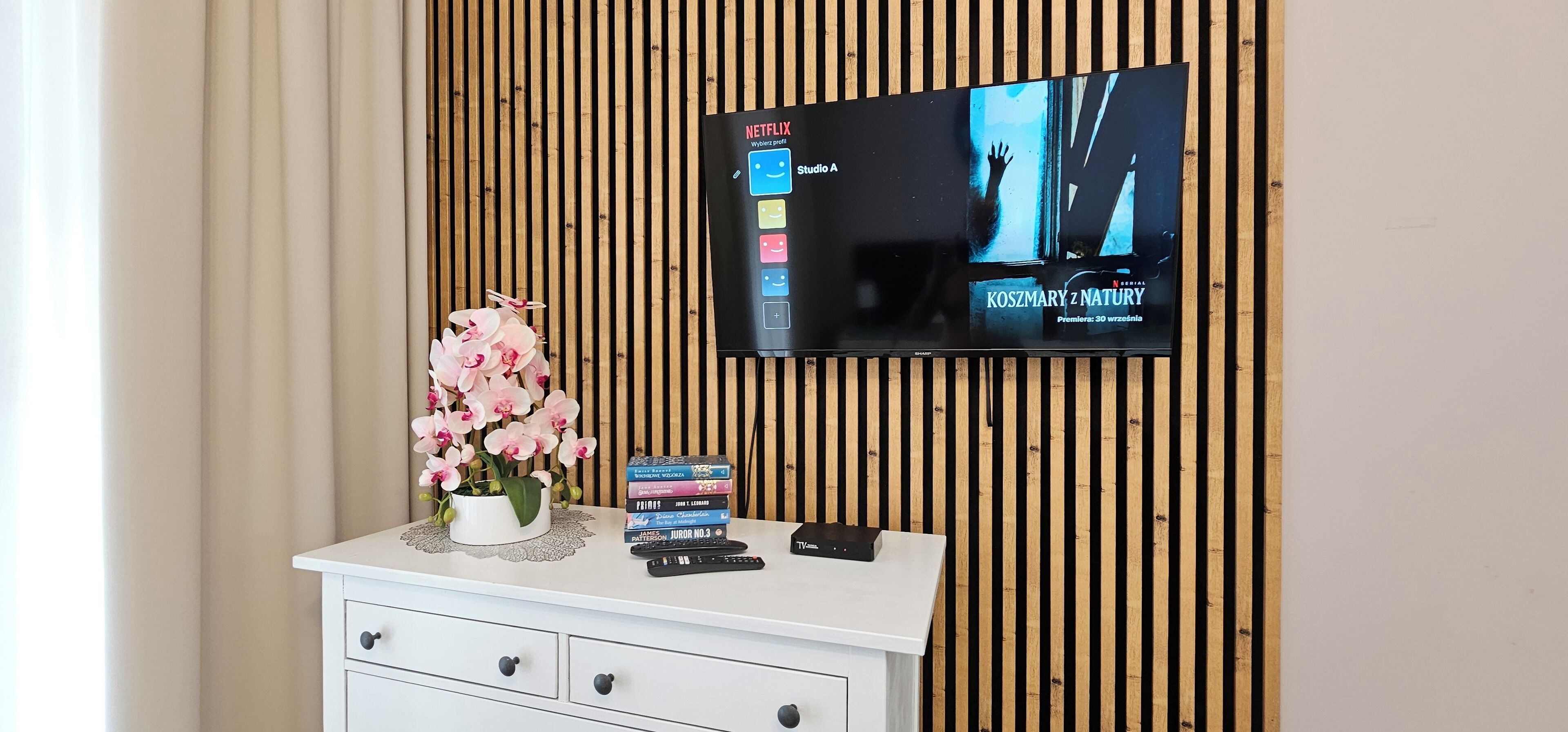 Estudio Confort, 1 cama de matrimonio con sofá cama, balcón, vistas a la ciudad | Televisión