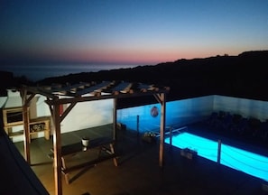 Outdoor pool, a heated pool