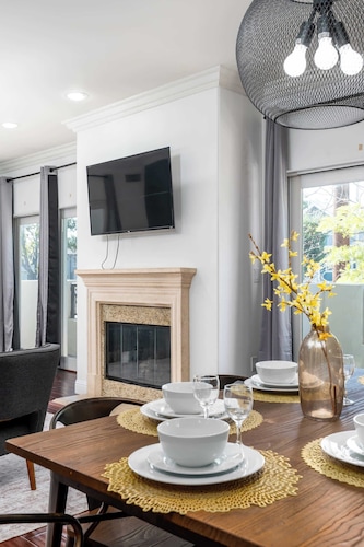 Stylish Home | Prime Location + Fireplace | Patio