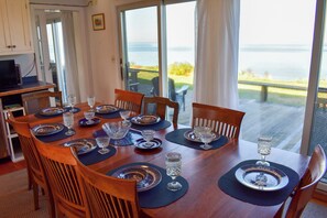 Dining - Rustic Oceanfront Retreat with Private Beach and Expansive Deck (Dennis)