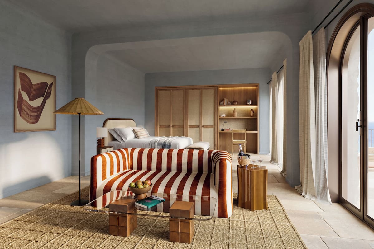 Delos Junior Suite | In-room safe, blackout drapes, iron/ironing board, free WiFi