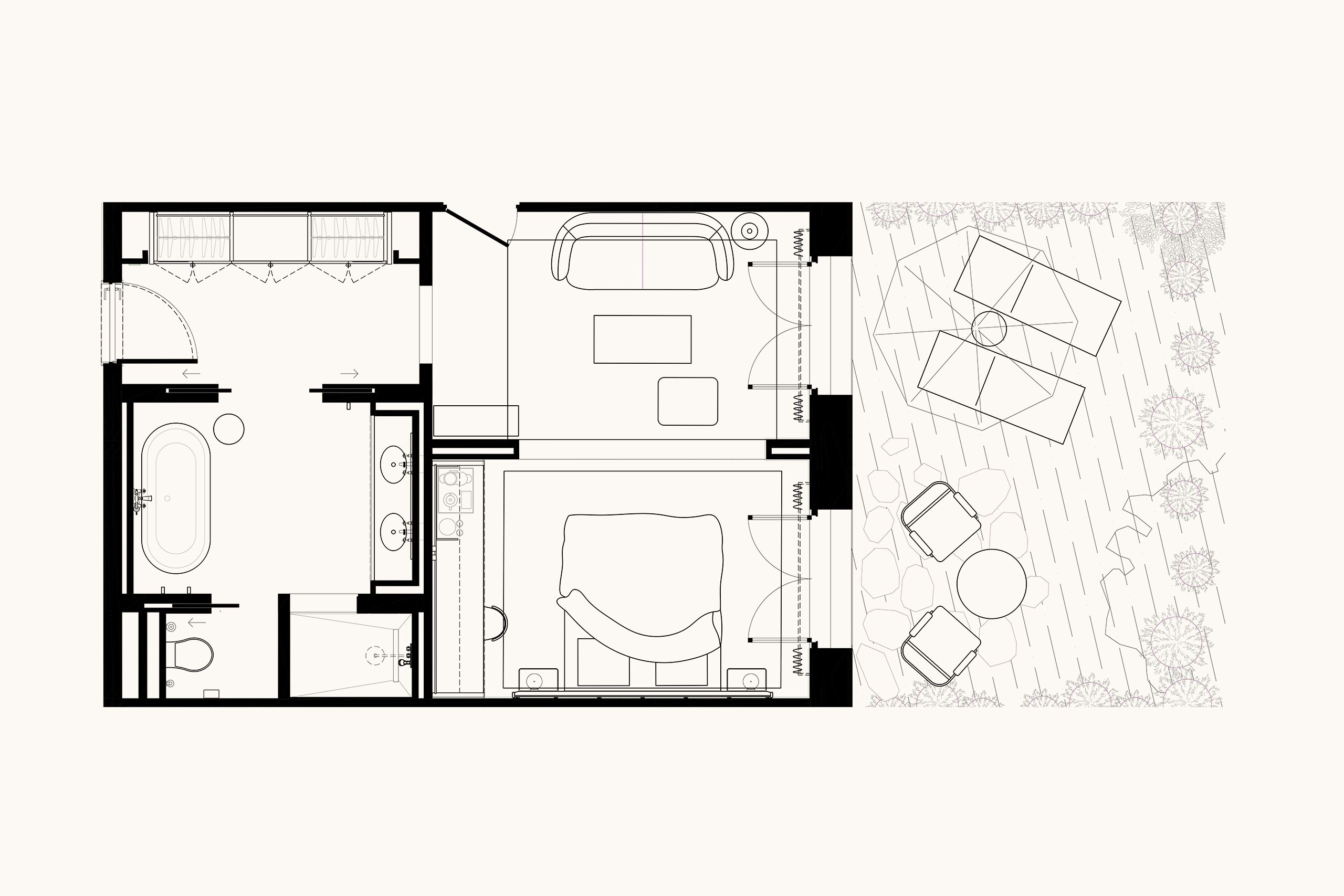 Cloister Junior Suite with garden | Floor plan