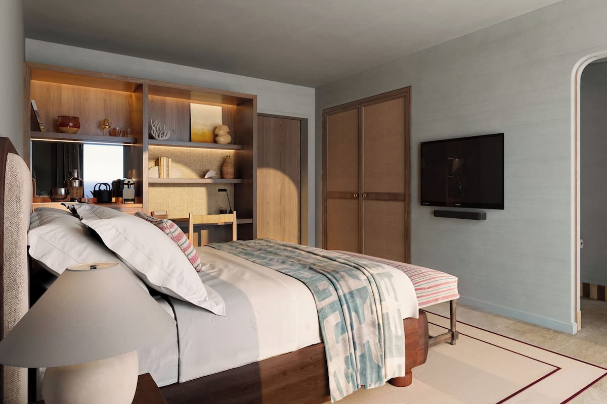 Delos Room | In-room safe, blackout drapes, iron/ironing board, free WiFi