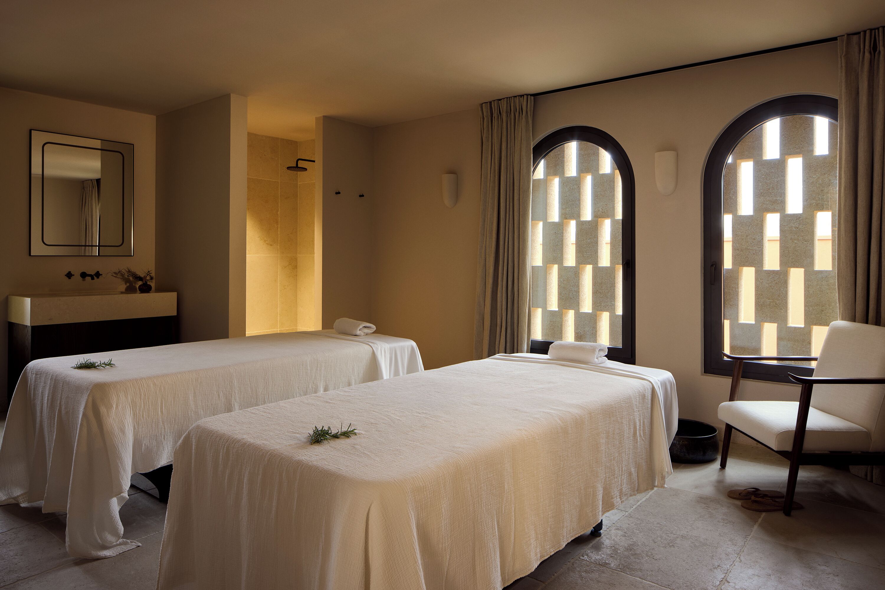 Salle de soins pour les couples, bain de vapeur, service de massage