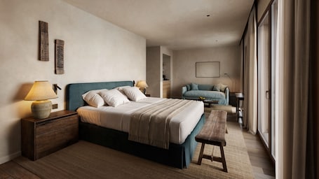 Caja de seguridad en la habitación y cortinas blackout