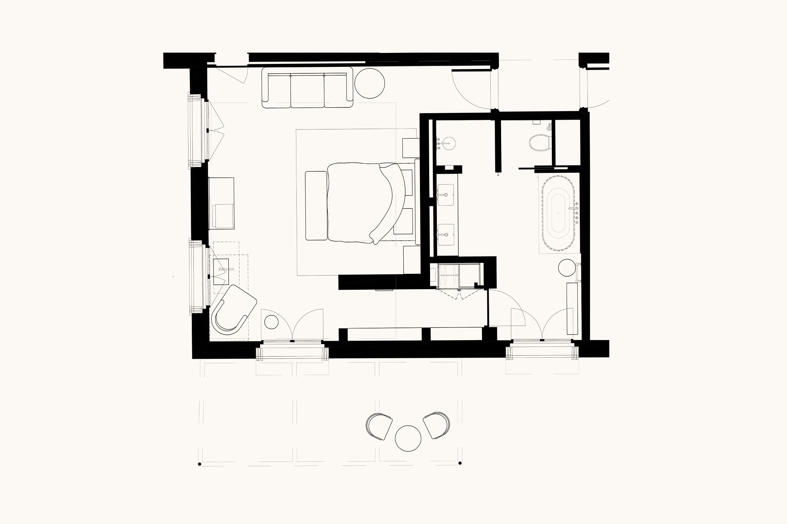 Cloister Junior Suite with garden | Floor plan