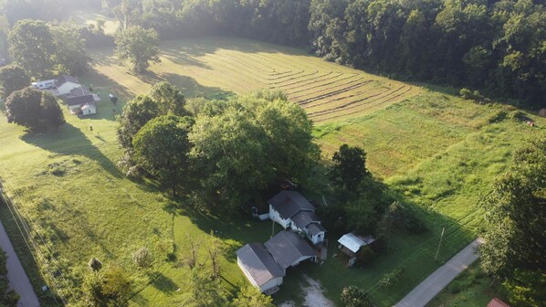 Aerial view - Misty Meadows, peaceful farmhouse (Bloomington)