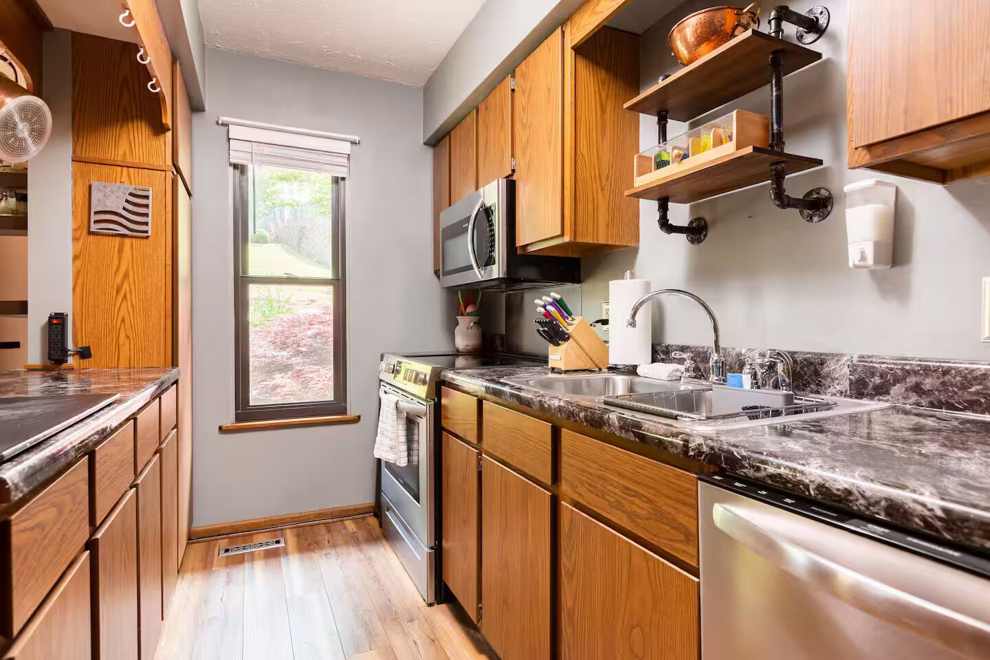 Microwave, oven, stovetop, dishwasher