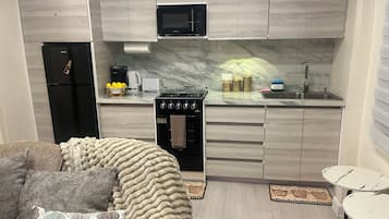 Kühlschrank, Mikrowelle, Ofen, Herdplatte