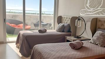 2 bedrooms, in-room safe, iron/ironing board, WiFi