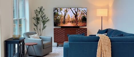 Televisión y chimenea