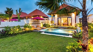 A resort with multiple villas, a swimming pool, and lush landscaping. - Akshaya Resort Ubud by Dhananjaya Hospitality (Sebatu)