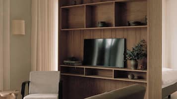 52-inch flat-screen TV with satellite channels