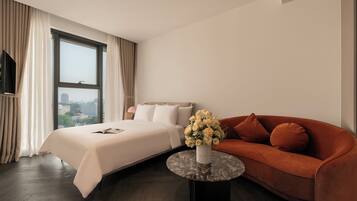 Premium bedding, down duvets, memory-foam beds, minibar