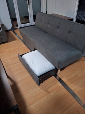 Interior - The Bunker, 2 bedroom expandable container tiny house (Oak Hill)