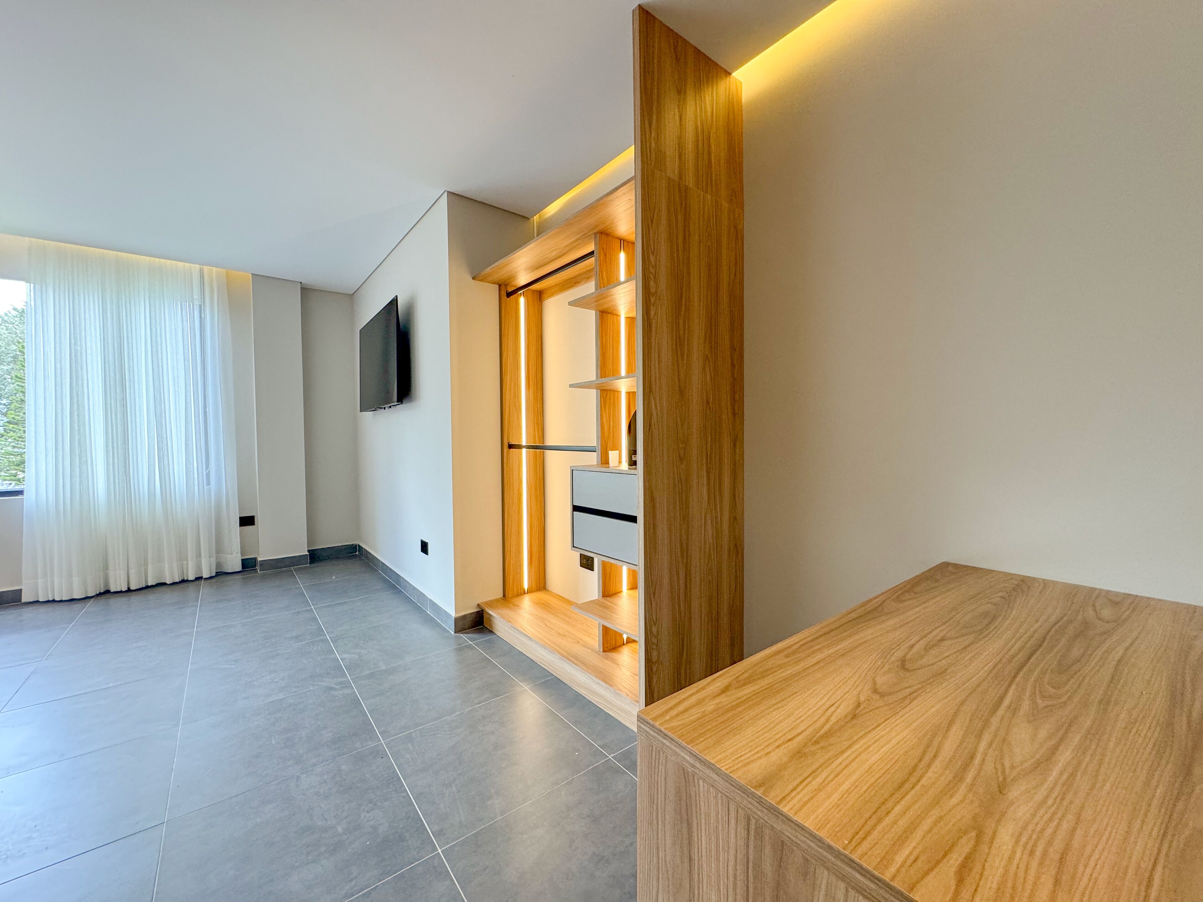 奢華公寓, 花園景觀 | 書桌、筆電工作空間、遮光布/窗簾、隔音