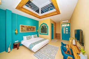 Family Double Room, 1 Queen Bed, Partial Sea View, Poolside | Free minibar items, individually decorated, individually furnished, desk - The Swahili Plaza (Matemwe)