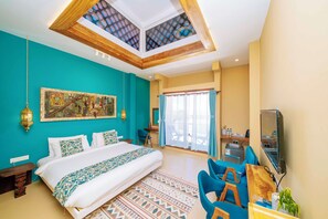 Deluxe Double Room, 1 Queen Bed, Balcony, Partial Sea View | Individually decorated, individually furnished, desk, laptop workspace - The Swahili Plaza (Matemwe)