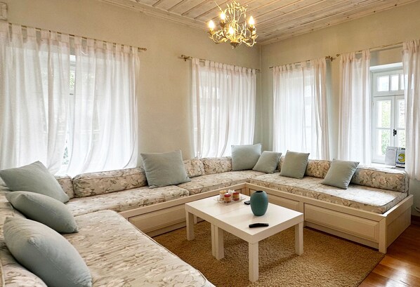 Villa, Patio, City View | Living area | Flat-screen TV, DVD player - The Dream Villa Kastoria (Kastoria)
