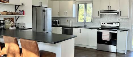 Microwave, oven, stovetop, dishwasher