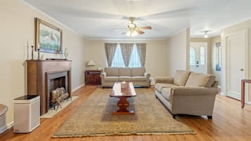 Smart TV, fireplace, video games, books