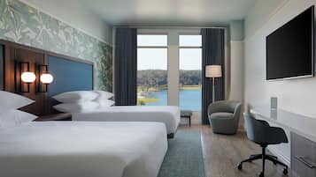 Room, 2 Queen Beds, Bathtub Grab Bars, Non Smoking | Premium bedding, in-room safe, blackout drapes, iron/ironing board