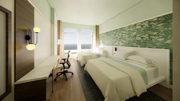 Room, 2 Katil Ratu (Queen), Non Smoking | Peti besi dalam bilik, langsir/tirai gelap terus