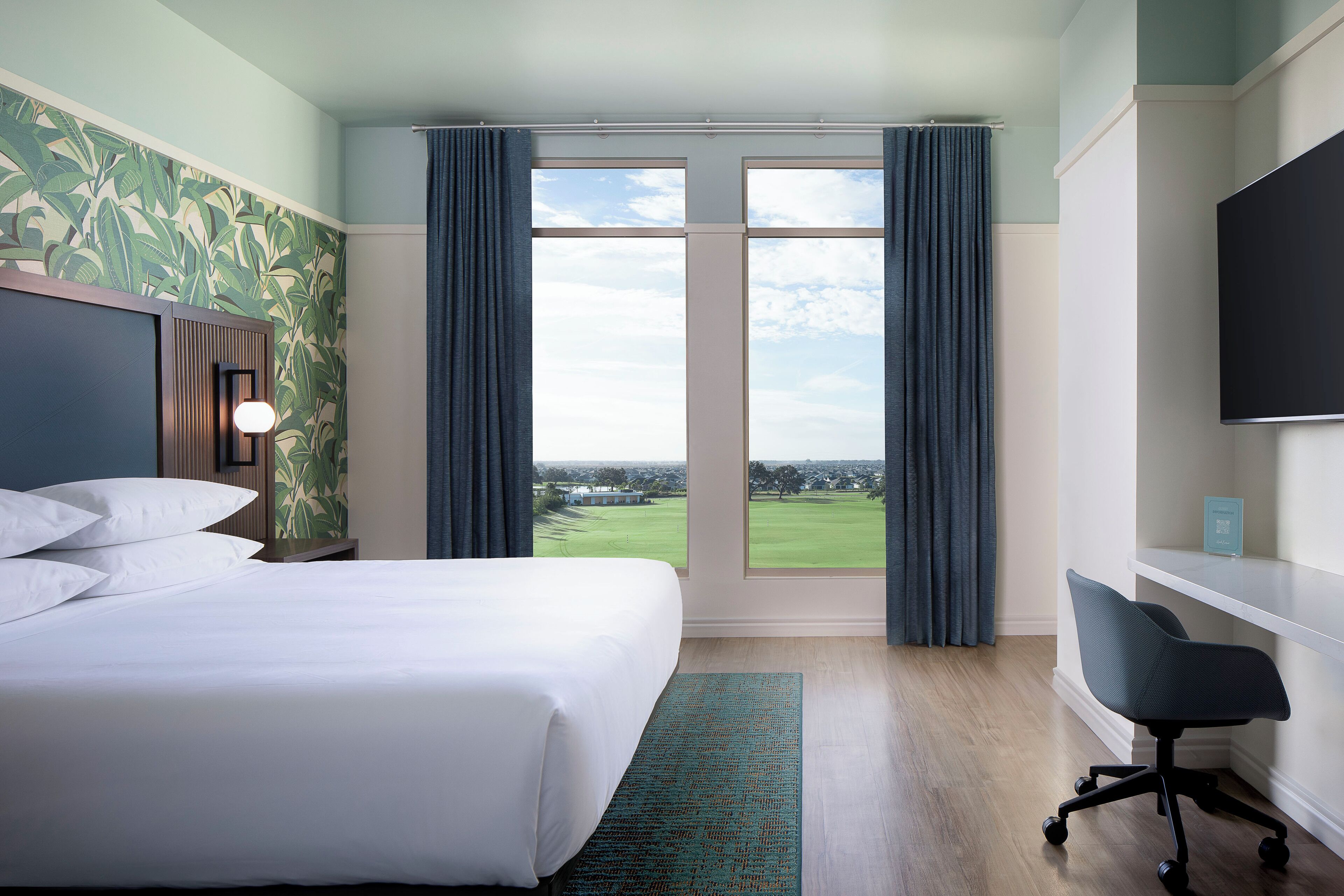 Room, 1 King Bed, Roll-in Shower, Non Smoking | Premium bedding, in-room safe, blackout drapes, iron/ironing board