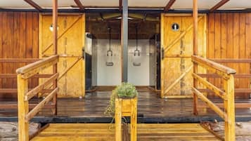 Classic Cabin, Pets Allowed | Bathroom | Shower, hair dryer, towels, soap