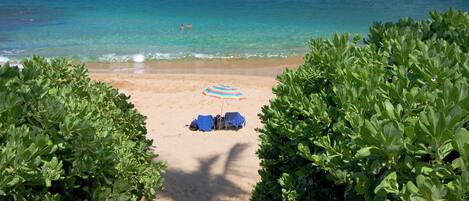 Sur la plage, serviettes de plage