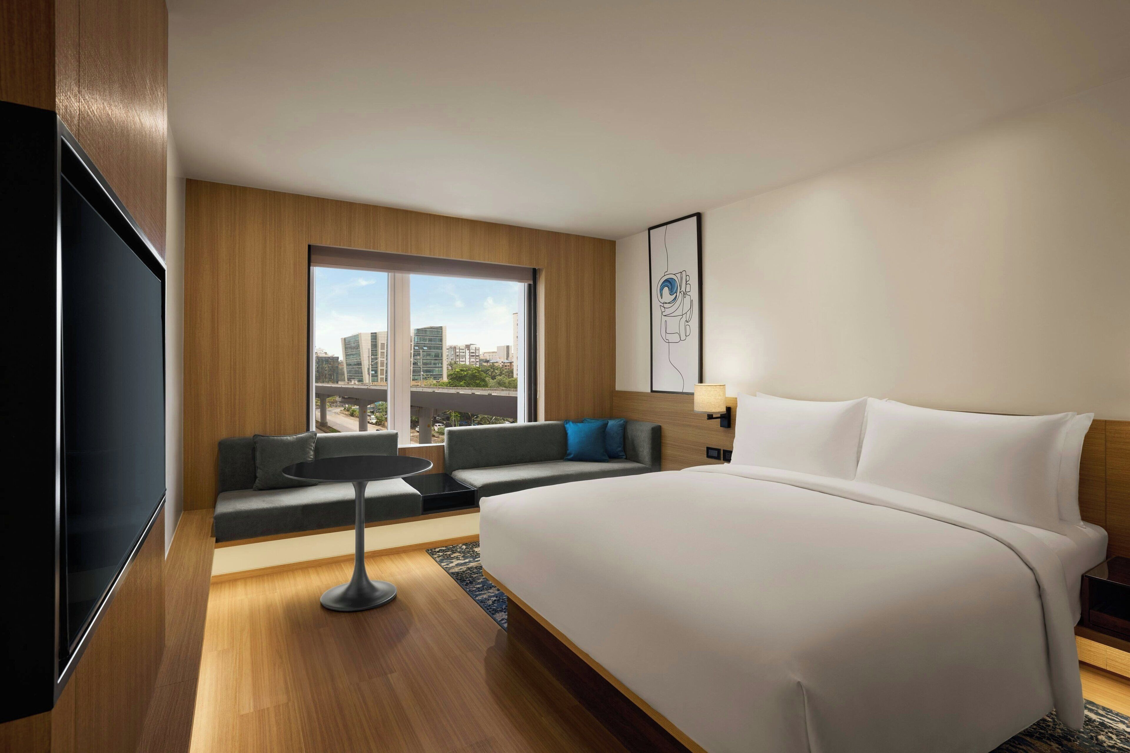 Ropa de cama de alta calidad y minibar 