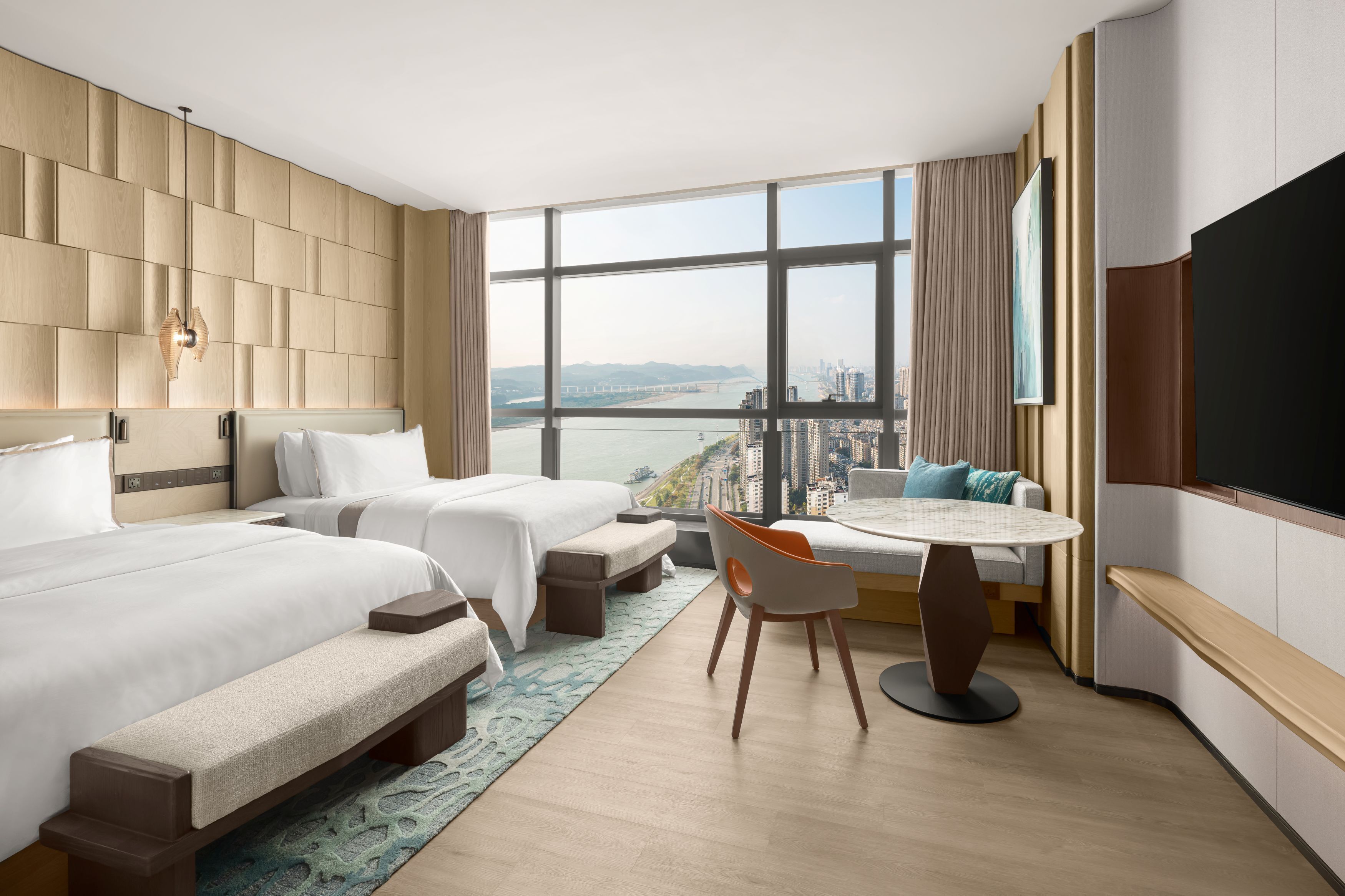 Club Room, 2 Single Beds, River View