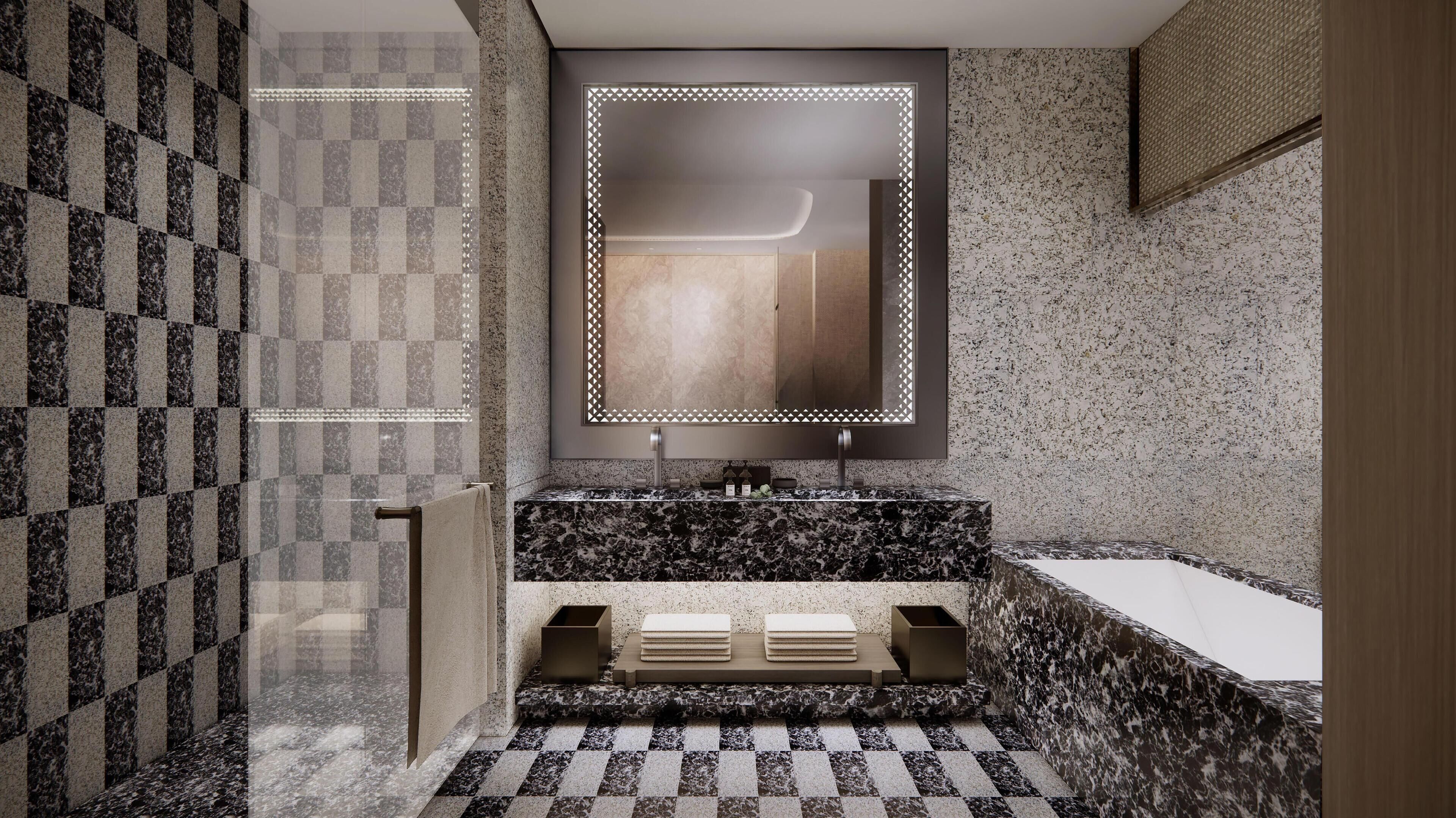 Bathroom | Separate tub and shower, rainfall showerhead, designer toiletries