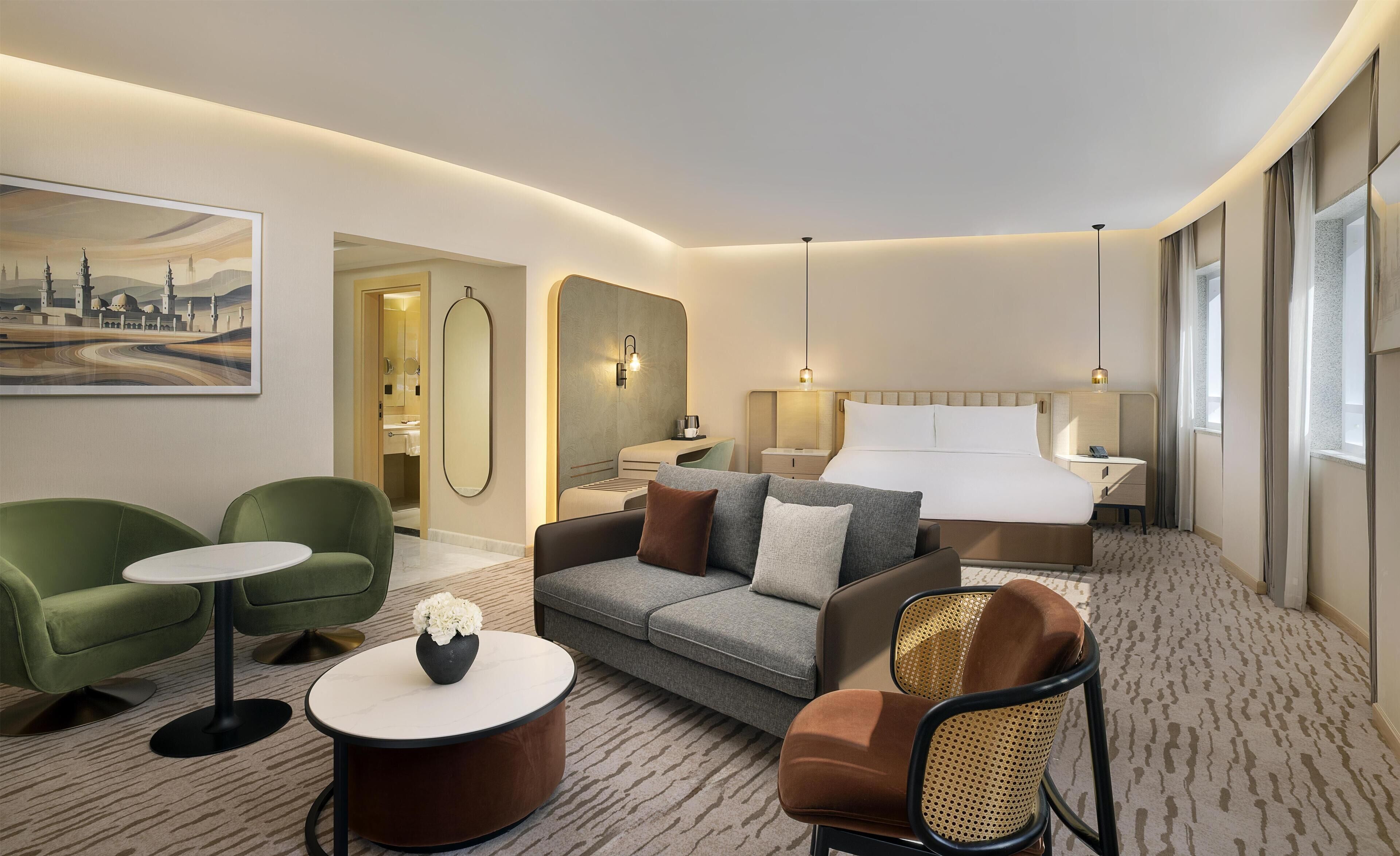 Junior Suite, 1 King Bed (Palm) | Premium bedding, down duvets, Select Comfort beds, minibar